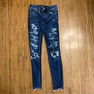 American Eagle Ne(X)t Level Stretch Super Hi-Rise Distressed Jegging